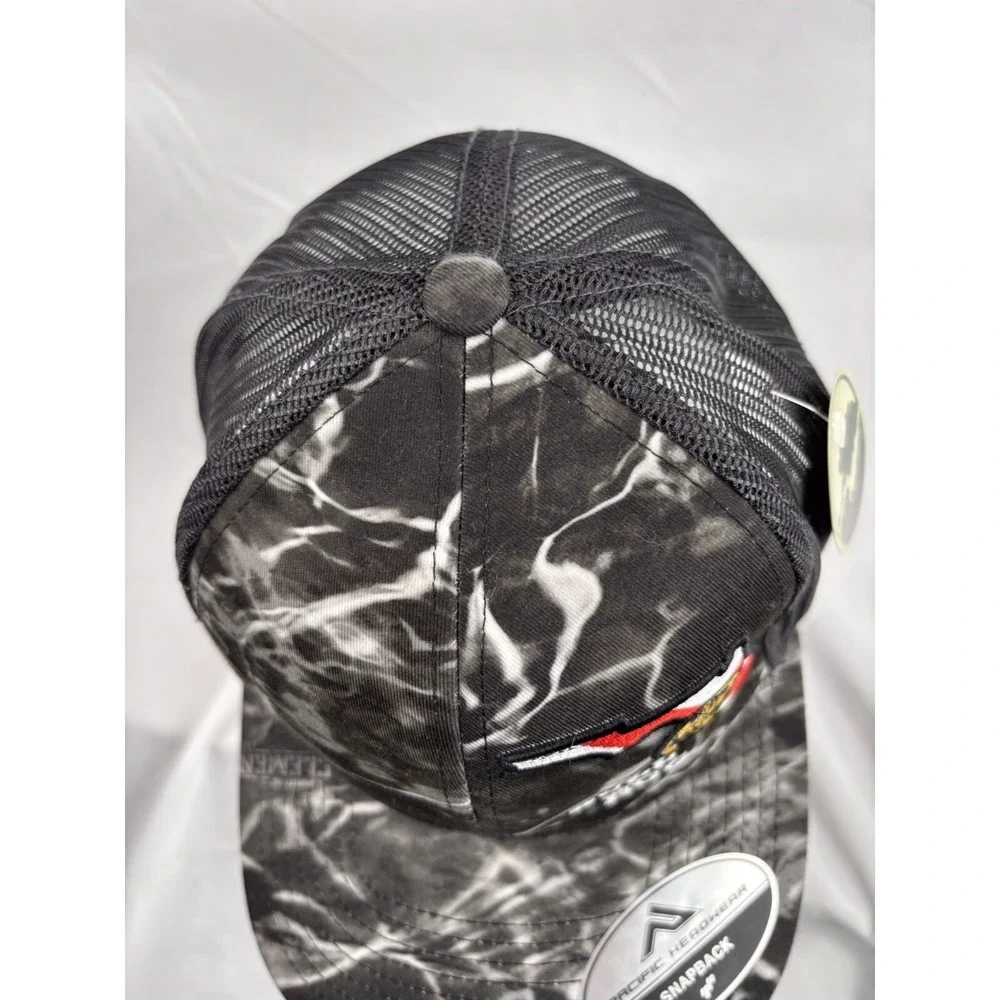 Bull Hog Snap Back Cap Hat Trucker Camo/ Black Baseball Outdoor Logo Mens